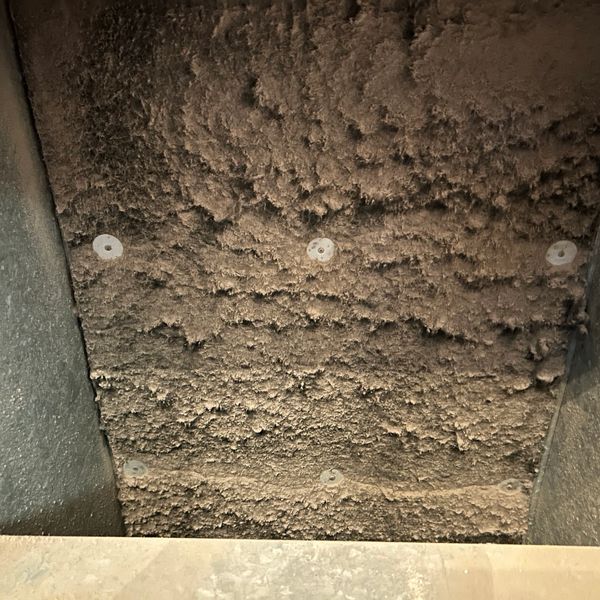 Close picture of dirty roof went