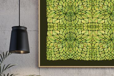 EMERALD ECLIPSE LEAF PATTERN | HAND DRAWN PEN ART (DIGITAL DOWNLOAD) visit shop https://www.etsy.com/shop/mindfullifeforever