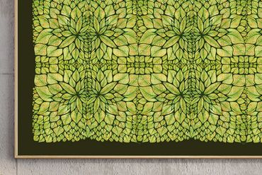 EMERALD ECLIPSE LEAF PATTERN | HAND DRAWN PEN ART