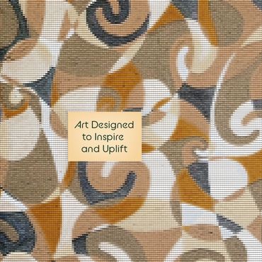 Abstract art and design with inspirational text.