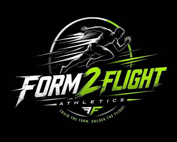 Dynamic logo featuring a sprinter and the text 'Form 2 Flight Athletics'.