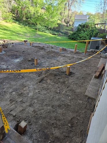 All support posts are ready for framing to be added.