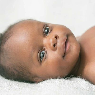 Young male infant smiling