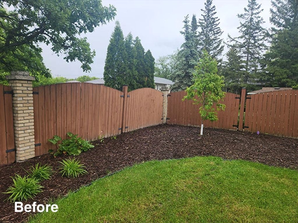 Backyard garden bed before perennial garden design and planting