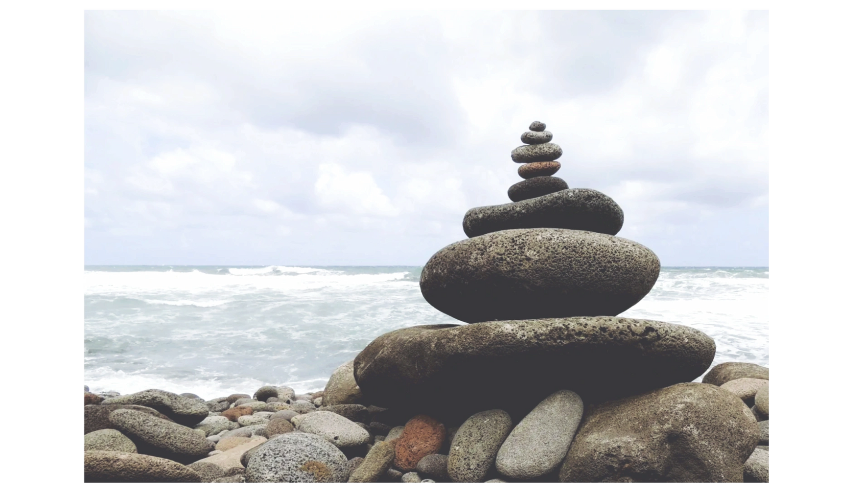 A stack of balanced rocks; cairn