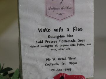 Cold Processed Homemade Soap - Wake me with a kiss fragrance. Top of the line soap with an amazingly refreshing and stimulating scent of eucalyptus. More scents available for all members of the family. 