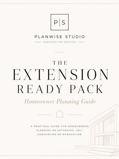 Cover of a homeowner planning guide for extensions and renovations.