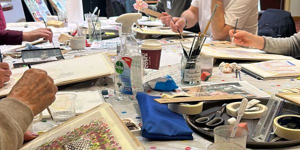 Group of people doing oil painting
