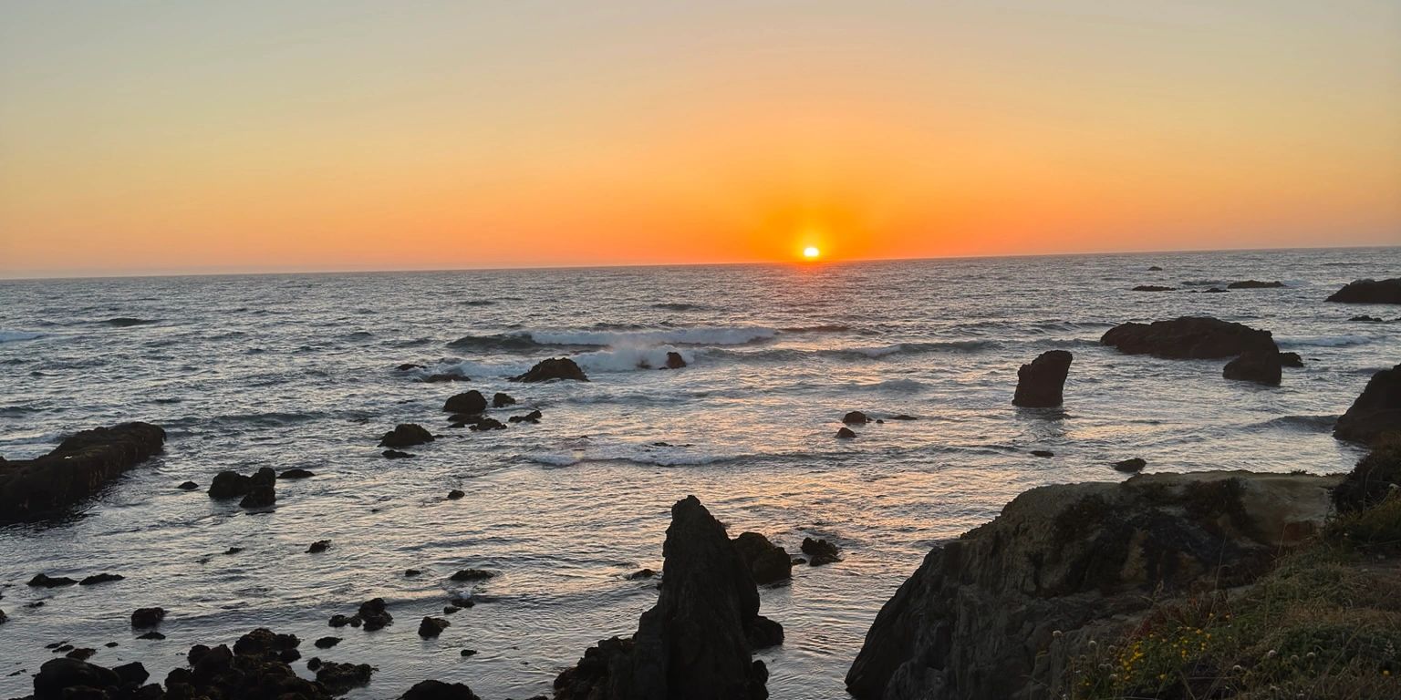 The Pacific Ocean at sunset