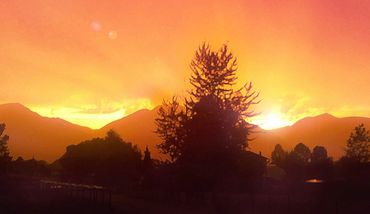 Fire Sunset Stevensville, MT