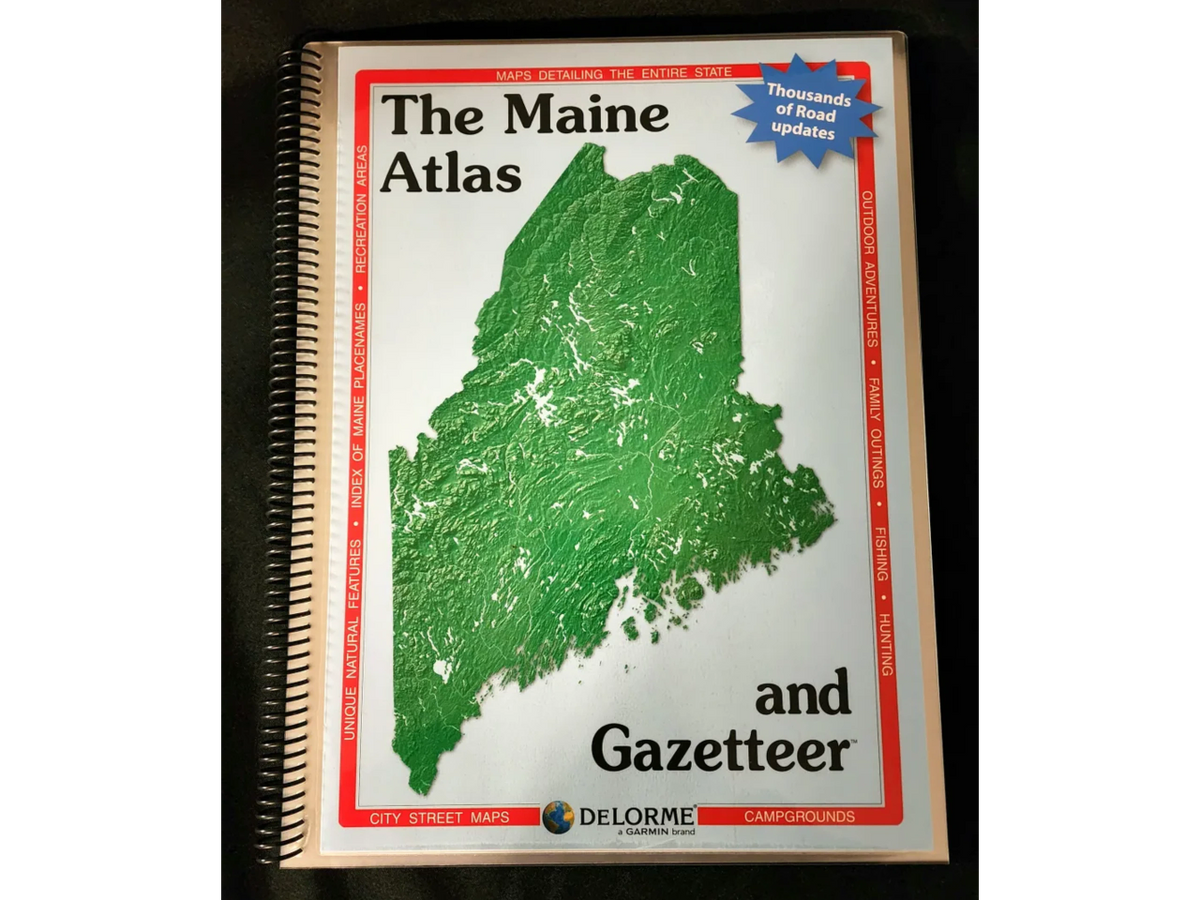*Laminated* Maine Atlas and Gazetteer(Most recent 2022 Edition)