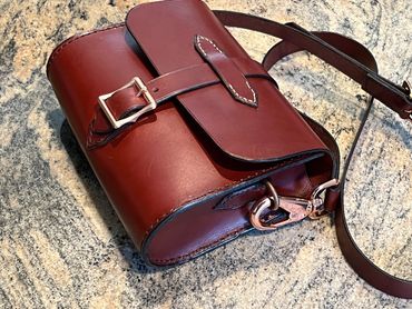 $150.00 Shoulder bag hand stitched English Bridle Leather.