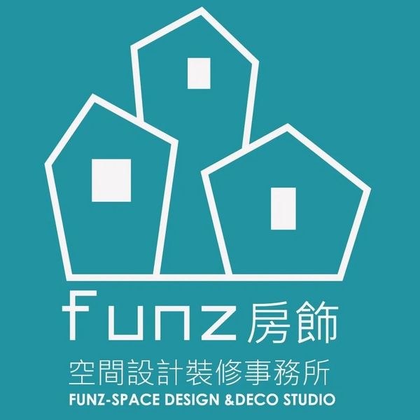 Logo of Funz Space Design &amp; Deco Studio with house icons and Chinese text.