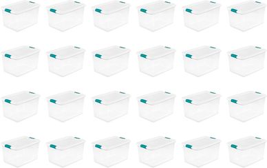 Sterilite 64 Quart Clear Plastic Stackable Storage Container Bin Box Tote