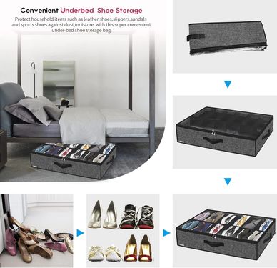 Only easy Sturdy Under Bed Shoe Storage Organizer