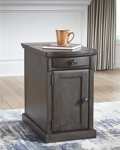 Ashley Laflorn Traditional Chair Side End Table with Pull-Out Storage Tray