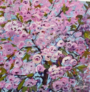 Cherry Blossom 

12" x 12" 
acrylic on cradled wood panel