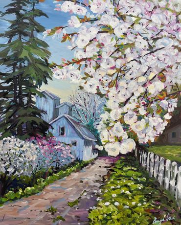 Cherry Blossom on the Century Farm 

16" x 20" 
acrylic on canvas