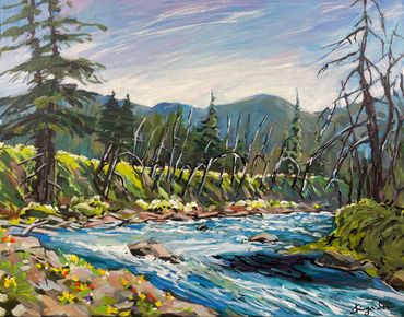 Santiam River 

12" x 16" 
acrylic on canvas