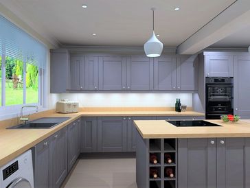 Grey Kitchen CAD Design 