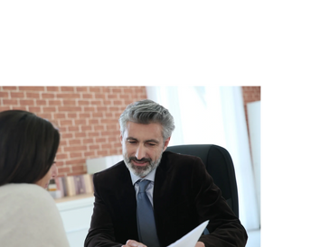 man consulting with client.