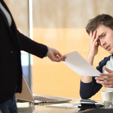 Man being served with a subpoena or PFA