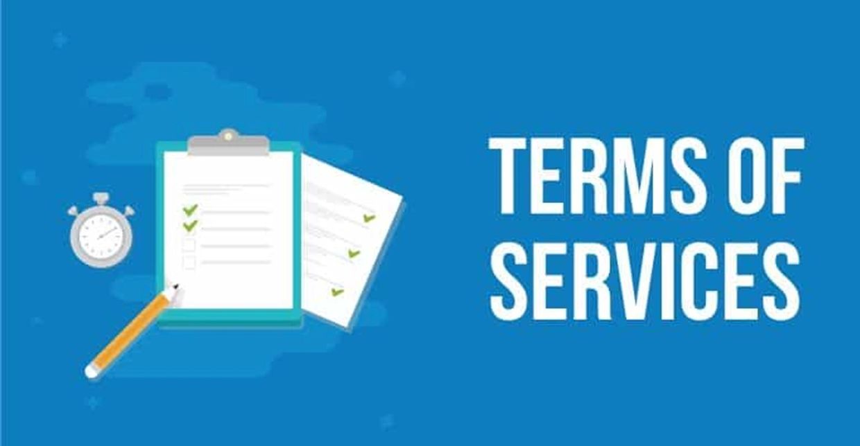 Illustration of checklist and stopwatch with 'Terms of Services' text.