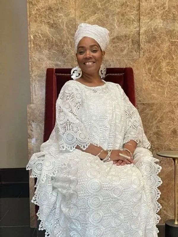 Sis in White on Throne