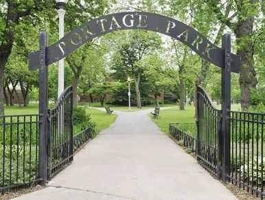 Wrought Iron Entry Arch - Portage Park, Chicago