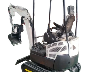 White 1.8 ton Mini Excavator with pilot controls and swing boom