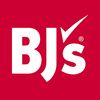BJ's Wholesale Club logo in white on red background.