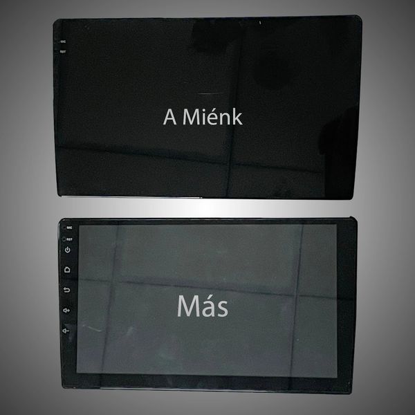 Two black rectangular devices with Spanish text labels on their screens.