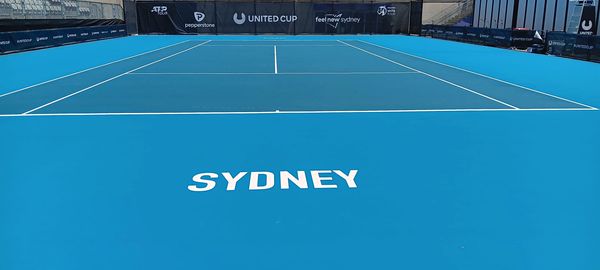 Homebush Outside Showcourt 2023 after being surfaced by MQ Surfacing using Greenset Acrylic Paint