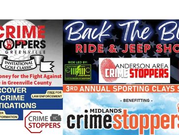 4 Crime Stoppers program flyers for local fundraisers