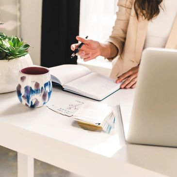 a business woman at her desk