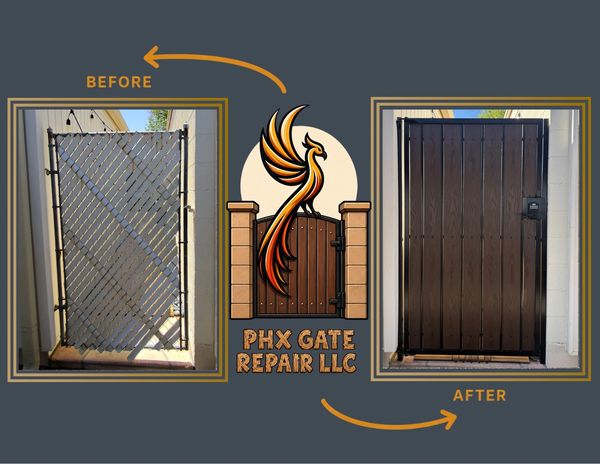 Before and after gate repair transformation.