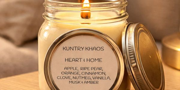 Heart & Home scented candle features apple, ripe pear, & orange these are perfect for any space to warm & cozy.