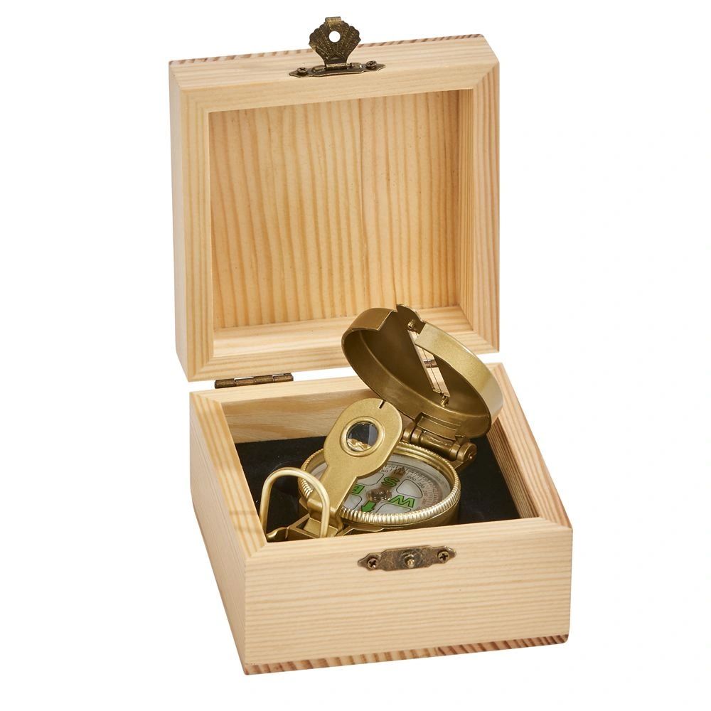 Wood Box with Compass