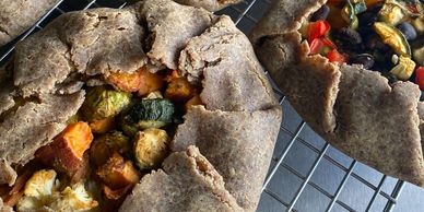 Pesto Galette
Zucchini and beans baked into a savory pie with herbed pesto.