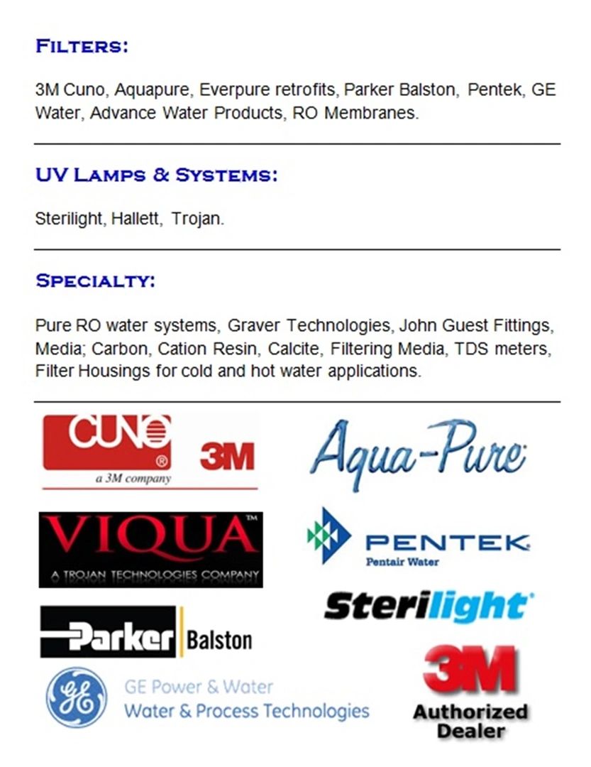 3M HF20 HF40 HF60 HF90 HF95 CFS B165-S Aquapure 