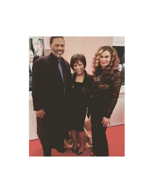 At Cares fundraiser as guest of Susan L Taylor with Richard Lawson and Tina Knowles Lawson