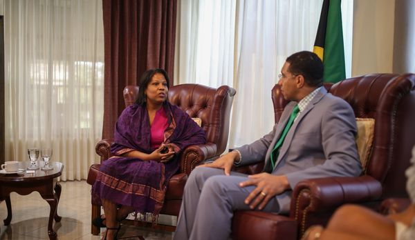 Meeting with Jamaica's Prime Minister, The Honorable Andrew Holness, at Jamaica House in Kingston