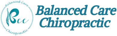 Logo for Balanced Care Chiropractic featuring a stylized spine and text.