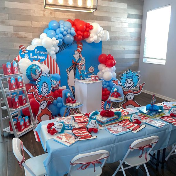 2 Kids tables and 10 white chairs