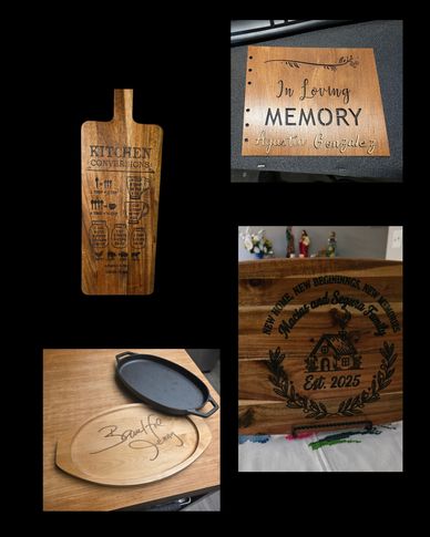 All done using 10Watt Diode laser with deep engraving and Letter cutout for 3D effect top right.