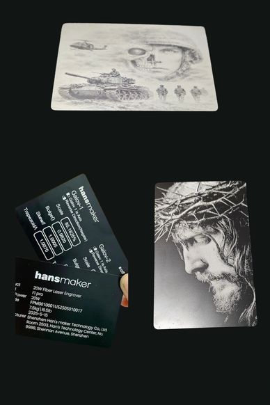 Top and Bottom Right create using IR 3Watt laser to get highest detail possible on black anodized al