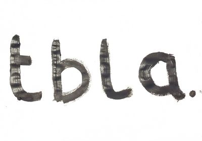 The word 'tbla.' painted in black on a white background.