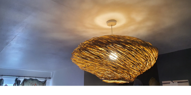 Weaver nest lightshade, white willow construction available to commission.