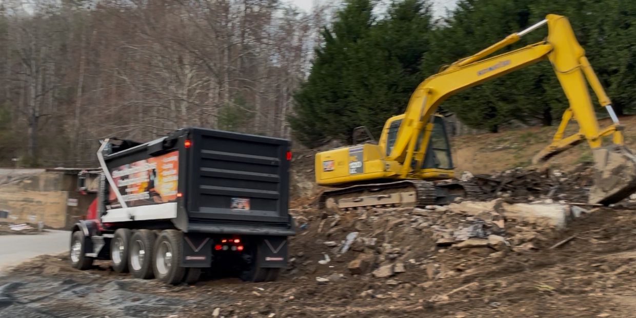Shane Hamilton, from Poplar,NC donating his demilition services after Hurricane Hellene.