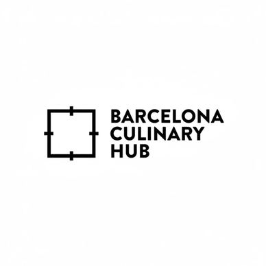 Minimalist logo for Barcelona Culinary Hub with a square symbol and bold text.